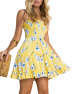 Women's Floral Print Strapless Summer Casual Sleeveless Beach Party Mini Tube Dress Sundresses