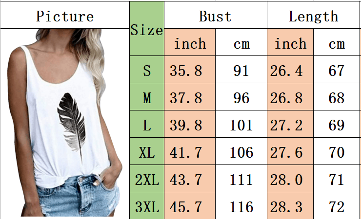  Women's Feather Print Muscle Tee Boatneck Sleeveless Shirts Long Summer Vest Loose Tank Top Tshirt