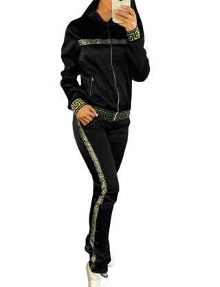 XXXITICAT Women's Long Sleeve Two Piece Tracksuit Plus Size Jackets and Pants Suits Workout 2 Piece Sportswear Sweatsuits