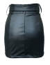 XXXITICAT Women's High Waisted PU Mini Skirt Side Split Faux Leather Pencil Skirts With Tie Belt
