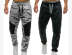 SOMTHRON Men's Loose Camo Hip Pop High Rise Patch Work Cropped Beam Pants Sweatpants Joggers Overall Cargo Pants