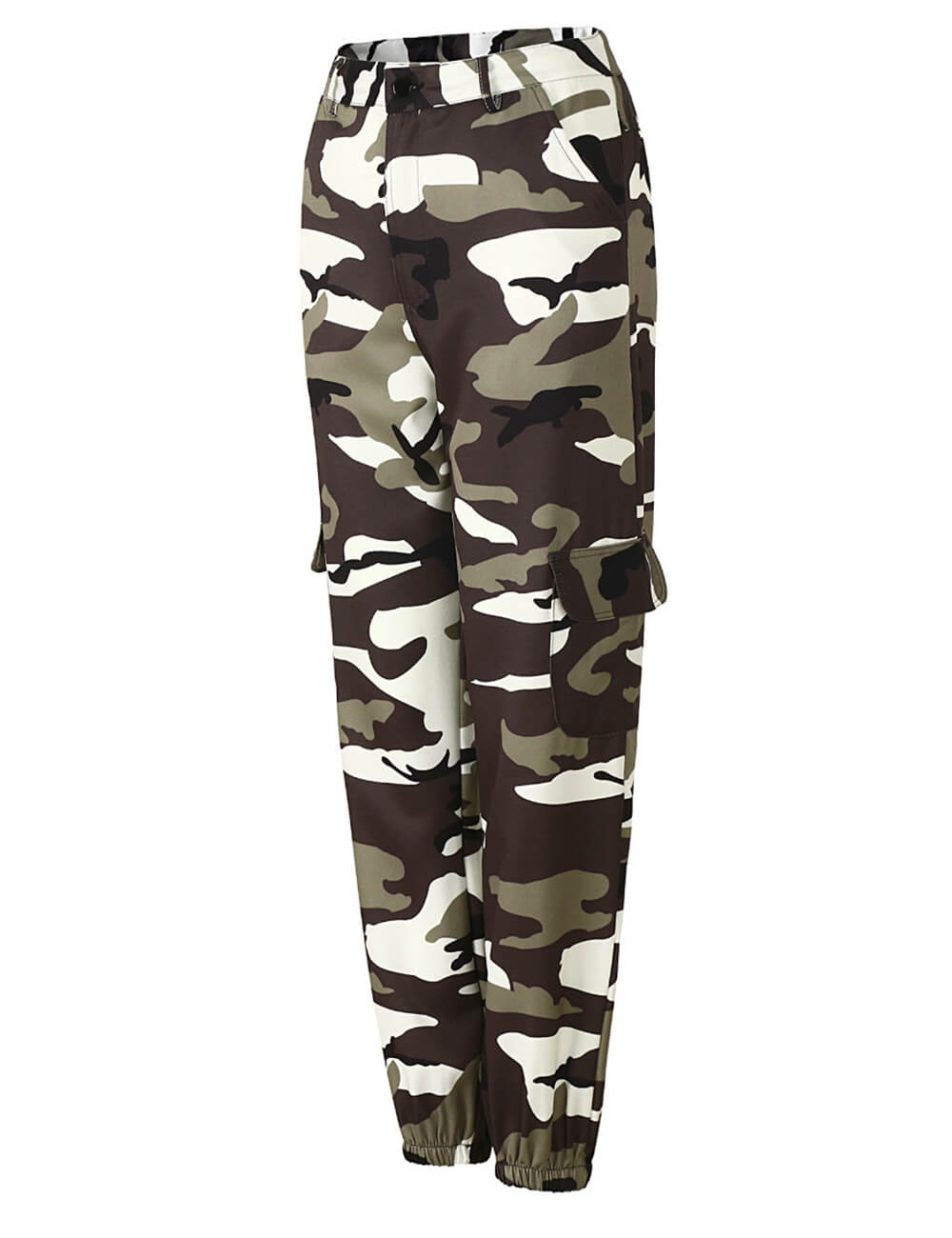  Women's Loose Camo Hip Pop High Rise Cropped Beam Pants Straight Leg Sweatpants Joggers Overall Cargo Pants