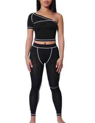 SOMTHRON Women's 2PCS Solid Racerback Sports Bra Tank Top Gym Yoga Pants Leggings Set Activewear Shirt and Legging Tights