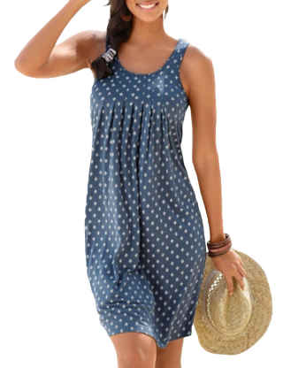 ECDAHICC Sleeveless Floral Print Loose Beach Summer Dress Fashion Seven Colors Casual Women Dress  Plus Size S-5XL