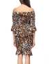 ECDAHICC Women‘s Vintage Off Shoulder Long Sleeve Smocked Ruffle Fishtail Bodycon Business Pencil Dress 2 Piece Midi Dress