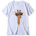ECDAHICC Women‘s Casual Crewneck Giraffe Graphic Printed T Shirt Summer Short Sleeve Shirt Tops