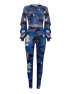 ECDAHICC Women‘s Two Piece Outfits Como Printed Long Batwing Sleeve Hoddie Pullover Sweatshirt Bodycon Pants Set Tracksuit