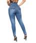 SOMTHRON Women's High Rise Buttoned Jeans Destroyed Denim Washed Jeans Pencil Pants Cropped Pants
