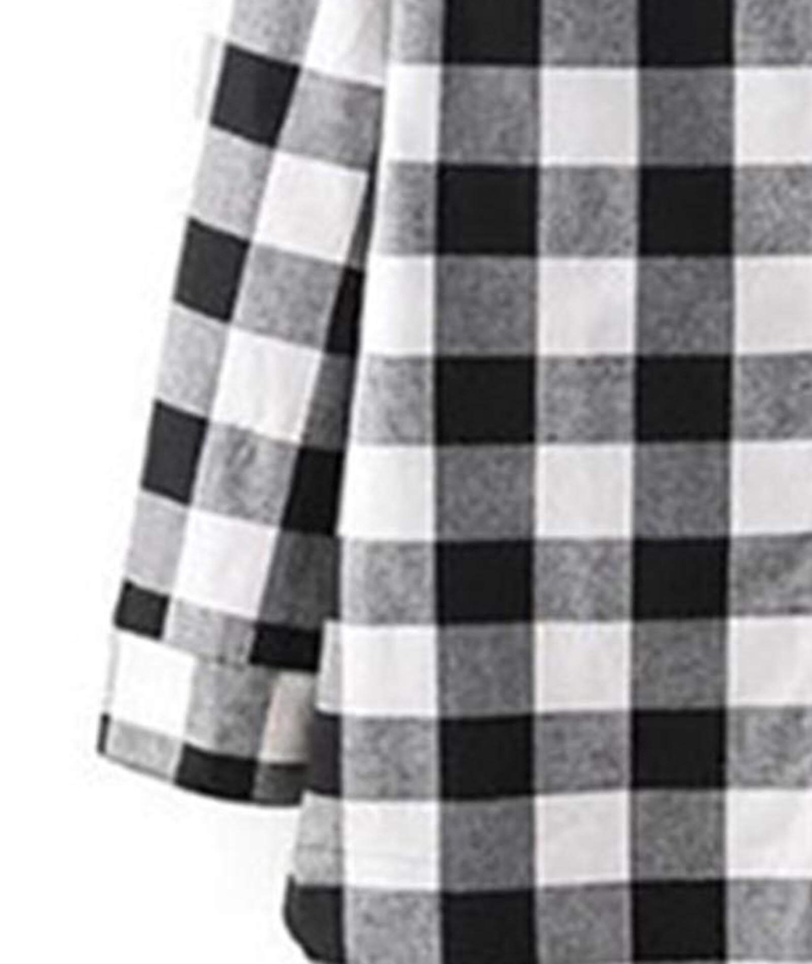  Women's Button Down Buffalo Check Plaid Classic Fit Long Sleeve Lightweight V Neck Pattern Blouse Shirts Tops