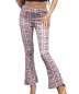 SEMATOMALA Women's Leopard Printed Wide Leg Bell Bottom Hippie High Waist Skinny Flare Long Trousers Yoga Pants