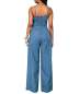 Sexyshine Women's Spaghetti Strap Wide Leg Denim Blue Long Jumpsuit Playsuit Rompers(9277LB,S)
