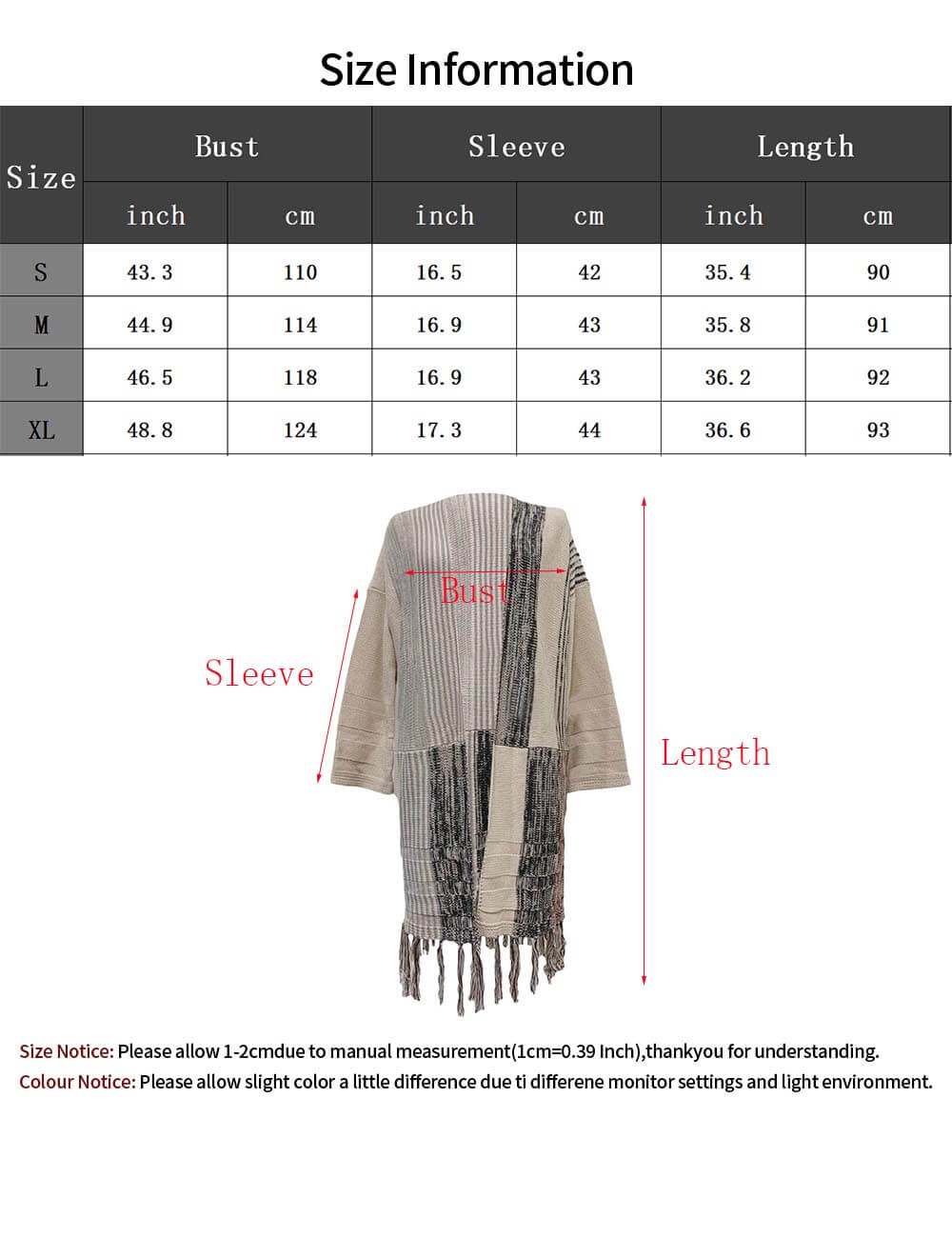  Women's Oversized Open Front Long Cardigans Sweater Loose Long Sleeve Embroidery Tassels Kimono Fringe Outwear