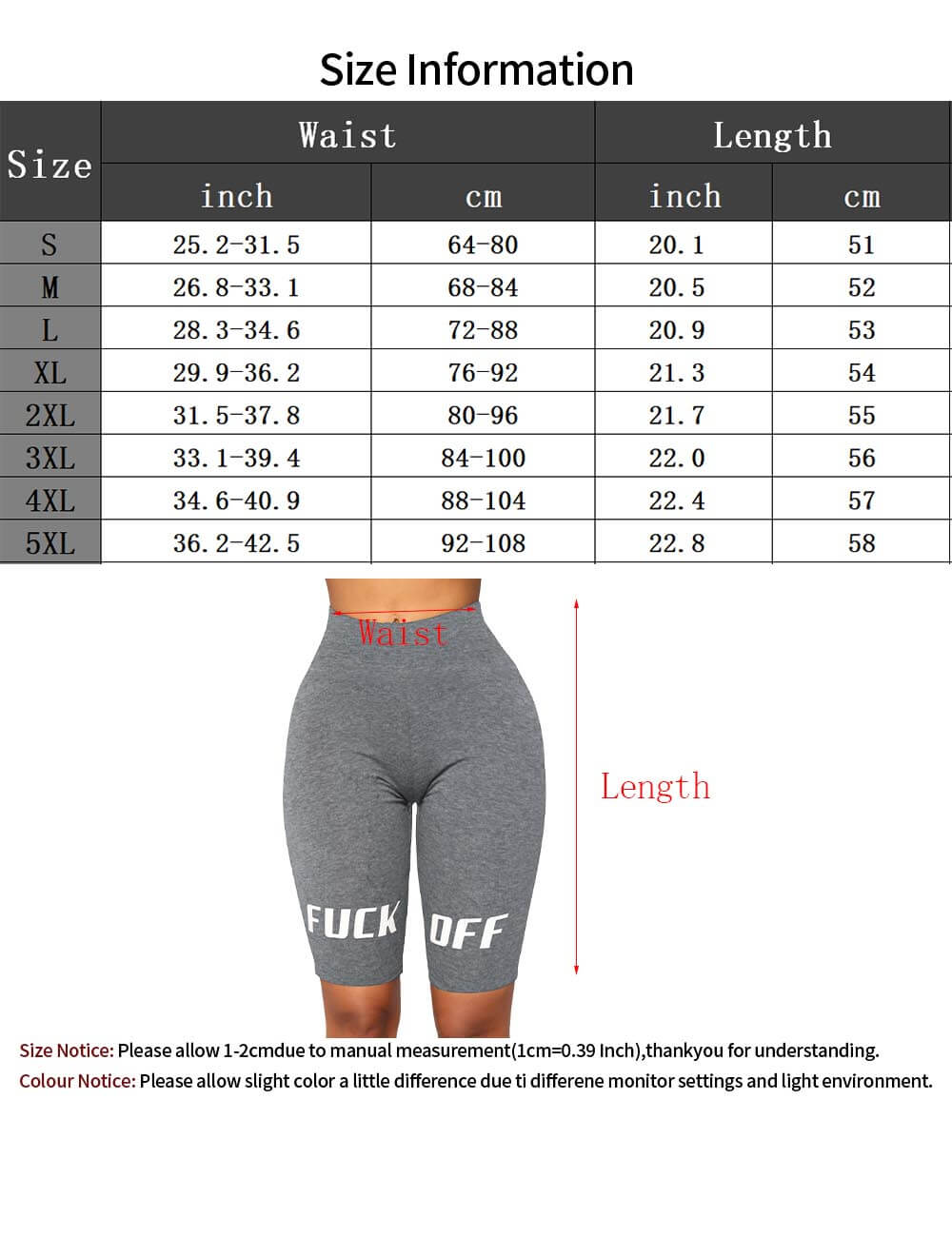  Women's Yoga Shorts Fuck Off Printed High Waisted Tummy Control Short Leggings Workout Running Shorts