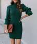 ECDAHICC Women's Turtleneck Long Sleeve Knit Pullover Sweater Tops Slim Bodycon Mini Sweater Dress
