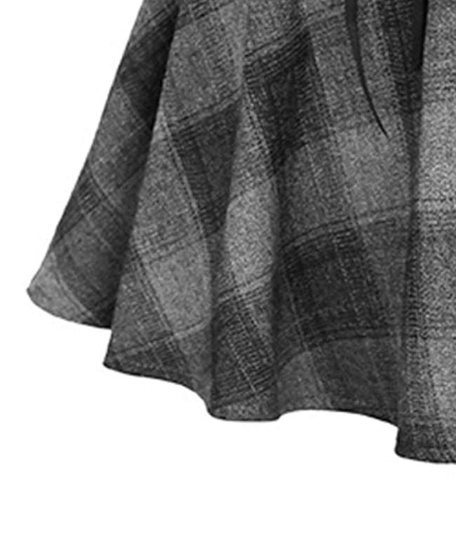  Women's Elegant Plaid Pleated Skirt Versatile Stretchy A-line School Skirt Uniform Mini Skater Skirt