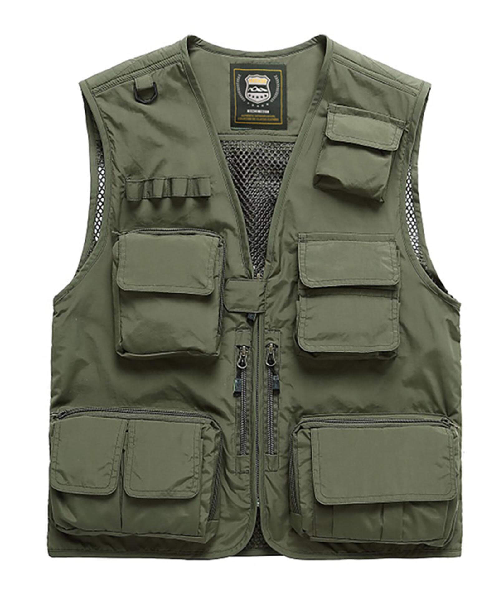  Men's Casual Outdoor Work Safari Fishing Travel Photo Cargo Vest Jacket Quick Dry Waistcoat Multi Pockets