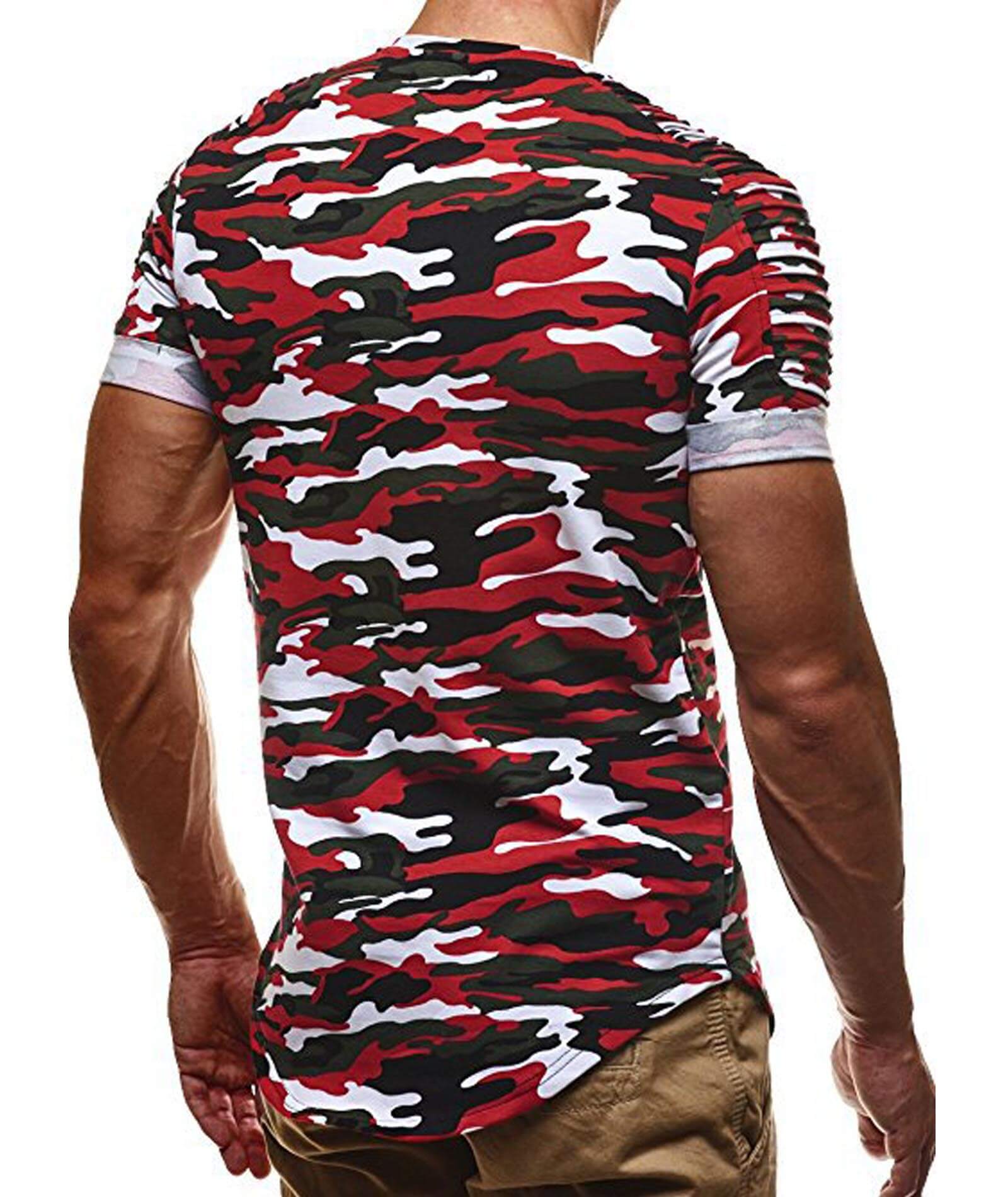  Men's Dry-Fit Crew Neck Camouflage Short Sleeve Moisture Wicking Soft Comfy Active T-Shirt