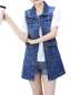 SOMTHRON Women's Distressed Denim Jeans Outfits Coat Spring Fall Retro Jeans Long Outerwear Denim Jacket Vest