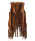 SOMTHRON Women's Faux Suede Ethnic Cardigan Sleeveless Open Front Tassels Fringed Vest 70s Hippie Vintage Western Jackets
